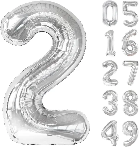 Vista 53 de Globo negro de 40 pulgadas con números del 0 al 9 (cero-nueve), globo de cumpleaños de gran tamaño, globo de helio de aluminio con números grandes