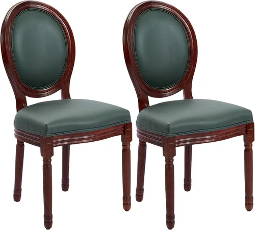 Vista 35 de Juego de 2 sillas de comedor de ratán, sillas de comedor de estilo francés rústico de mediados de siglo, sillas de comedor de acento estilo granja