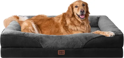 Vista 48 de EHEYCIGA Cama ortopédica para perros medianos, sofá cama de espuma viscoelástica con lados, forro impermeable y funda extraíble lavable, sofá