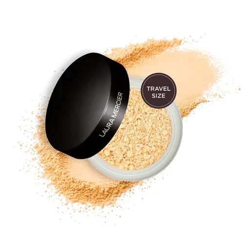 Vista 11 de Laura Mercier Polvo de ajuste suelto translúcido, control de brillo las 24 horas, acabado mate suave, impregnado con vitaminas C+ E, uso duradero