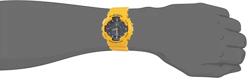 Vista 6 de Casio G-Shock Reloj analógico-digital con esfera negra para hombre - GA-100A-9ADR (G273), Negro -, Moderno