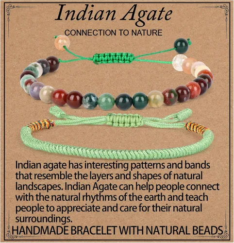 Vista 96 de LPBeads Pulsera de piedra natural hecha a mano de tamaño ajustable