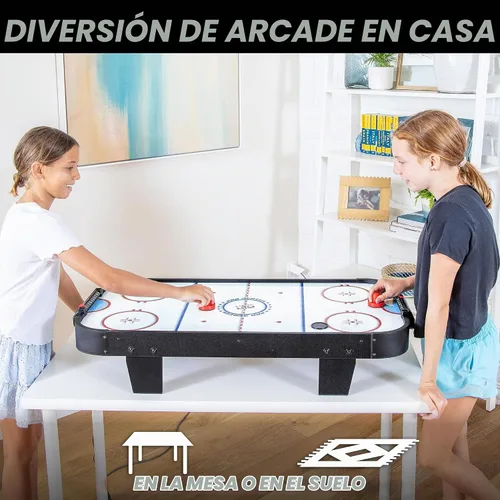 Vista 2 de GoSports Juego de hockey de aire de mesa de 40 pulgadas para niños - negro