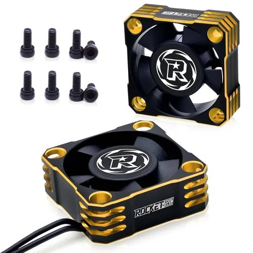 Vista 14 de Paquete de 2 ventiladores de refrigeración de motor de 1.181 in, ventilador de enfriamiento ESC de 28000 RPM, disipador de calor RC para 1/8 1/10