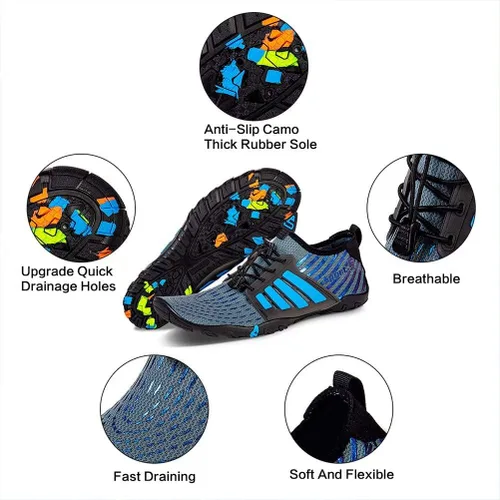 Vista 7 de YALOX - Zapatos de agua de secado rápido para hombre y mujer, para exteriores, proporcionan una sensación de ir descalzo, para usarlos en la playa