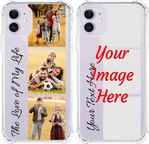 Vista 8 de Funda de teléfono con foto personalizada para iPhone 11, cubierta transparente suave de silicona personalizada con imagen/texto, regalo único