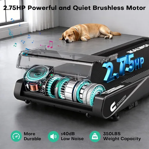 Vista 7 de 4-in-1 Walking Pad Treadmill with Speaker, 6.2MPH Walking Pad with 10% Incline, Under Desk Treadmills for Home with App Compatible, 2.75HP Brushless