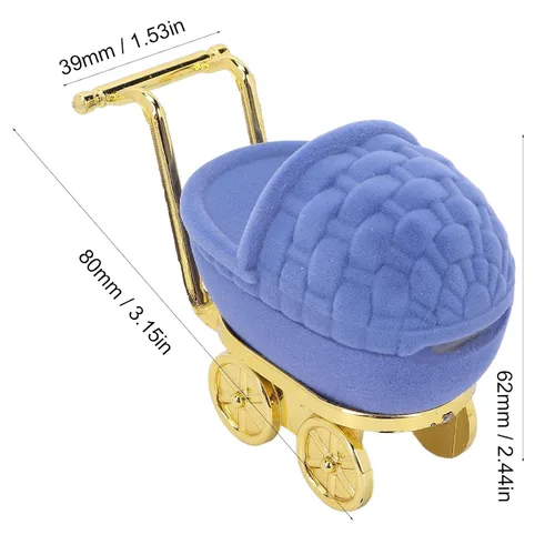 Vista 7 de Mini estuche de viaje para joyería, caja de joyería con forma de carro de bebé, organizador de regalos personalizado para mujeres y niñas, estuche