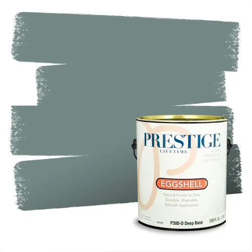 Vista 216 de Prestige Paints - Pintura exterior e imprimación en uno, 1 galón, plano, compatibilidad comparable con el color menta «Whipped Mint» de Behr
