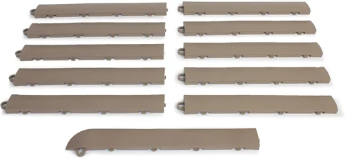 Vista 9 de Kit de borde de transición femenino Big Floors, borde de piso de garaje modular entrelazado duradero, compatible con productos RaceDeck, GarageTrac