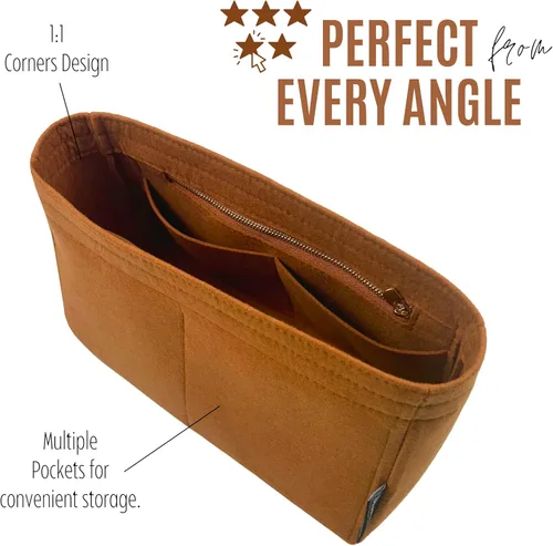 Vista 7 de Divitize Purse Organizer compatible with Boheme Hobo Bag Organizer Insert, Handmade 2mm Thick Premium Felt Snug Sturdy Silver Zipper, Perfect Fit