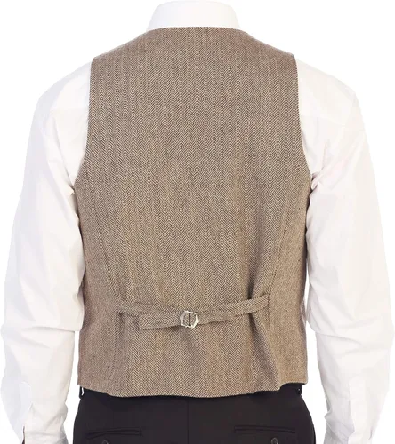 Vista 80 de Gioberti Chaleco de tweed formal de 6 botones para hombres