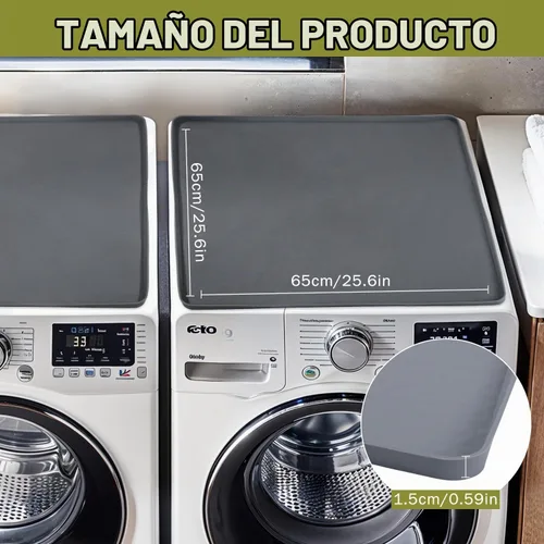 Vista 2 de 2 fundas para lavadora y secadora de 25.6 x 25.6 pulgadas, silicona Gris