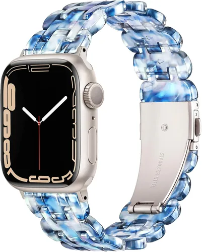 Vista 12 de Compatible con Apple Watch Band de 1.614 in, 1.575 in, 1.496 in o 1.929 in, 1.772 in, 1.732 in, 1.654 in, correa de repuesto de resina ligera