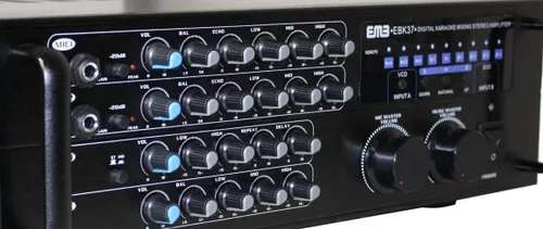 Vista 2 de EMB EBK37 PRO 700 W DJ Digital Karaoke Home Mixer y Amplificador Estéreo Control remoto 2 Entrada de micrófono RCA Audio Video Entrada/Salida