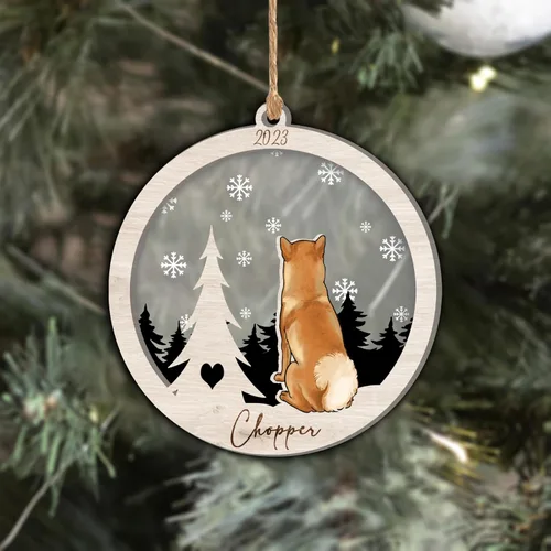 Vista 111 de Nazenti Adorno de Navidad conmemorativo personalizado, regalo personalizado de recuerdo de perro, condolencias por pérdida de mascotas, sabueso