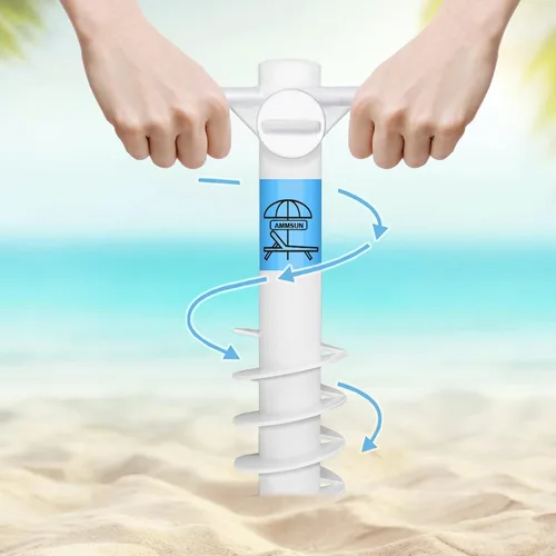 Vista 5 de AMMSUN Ancla de arena para sombrilla de playa, resistente, base de sombrilla para exteriores con 5 tornillos en espiral, universal y talla única