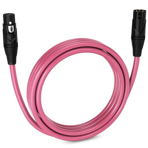 Vista 124 de LyxPro Cable de micrófono XLR hembra a macho de ángulo recto de 3 pines de 1.5 pies para altavoces amplificados, interfaz de audio, rendimiento