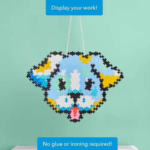 Vista 6 de PLUS PLUS Puzzle By Number, Puppy - Juego de bloques de construcción de 500 piezas Kit de arte Pixel para niños, bloques de hashtag entrelazados