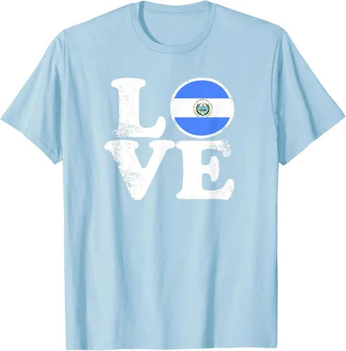 Vista 89 de Love El Salvador Flag tShirt Home Pride Distressed Tee T-Shirt