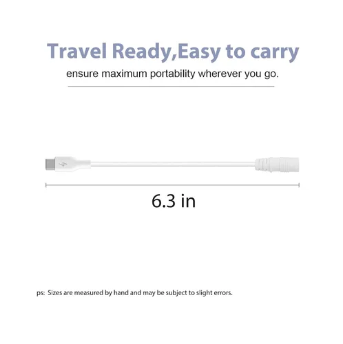 Vista 5 de Reemplazo para enchufe de barril de anillo a adaptador USB-C para paneles solares de enchufe de barril y cámaras USB-C para panel solar