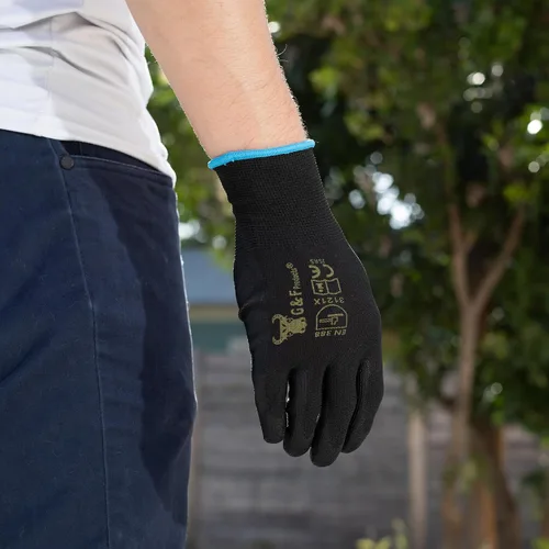 Vista 10 de G & F - Guantes de trabajo para hombre, agarre ligero, revestimiento de poliuretano, compatibles con pantalla táctil, flexibles y transpirables