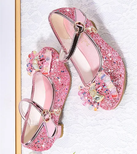 Vista 4 de Cadidi Dinos Zapatos de vestir para niñas con tacón de fiesta de boda Mary Jane Princess Flower Shoes (bebéniño pequeñoniño grande)