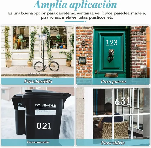 Vista 6 de 44 plantillas de bordillo de números de 4 pulgadas con guantes y kit de cinta, 4 pulgadas de altura