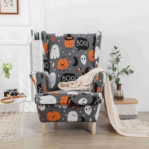 Vista 19 de Morbuy Fundas para silla con respaldo de alas de 2 piezas, funda moderna para silla con respaldo de ala, funda elástica para silla con respaldo