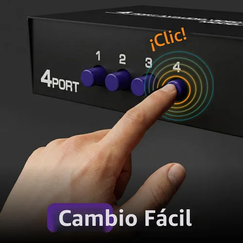 Vista 4 de Fosmon Interruptor y divisor RCA de 3 vías, selector de audio y video estéreo de 3 entradas (hembra) y 1 salida (hembra) con cable de conexión AV