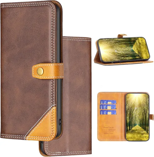 Vista 4 de Funda compatible con Nothing Phone 1, piel sintética, compatible con Nothing Phone One (A063), protección con cierre magnético, funda de cartera