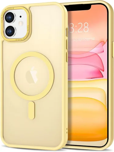 Vista 213 de Anuck - Funda magnética para iPhone 11 compatible con MagSafe, carcasa trasera mate translúcida dura, borde de TPU, delgada, resistente a impactos