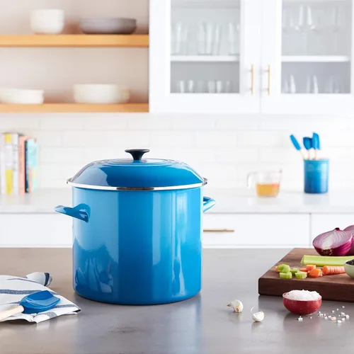 Vista 6 de Le Creuset - Olla esmaltada en acero, 16 cuartos de galón, Marsella Marseille