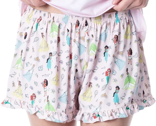 Vista 4 de Disney - Conjunto de pijama corto para mujer, diseño de personajes y amigos