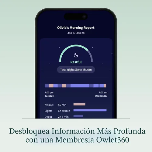 Vista 10 de Owlet Dream Sock - Monitor inteligente para bebés, monitor de SpO2 para bebés rastrea la frecuencia cardíaca y el oxígeno. Los padres reciben