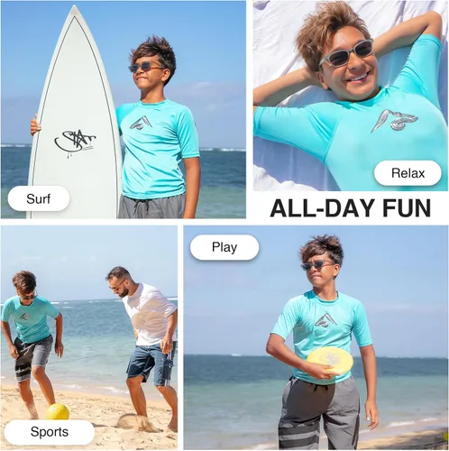 Vista 5 de Kanu Surf Paradise UPF 50+ - Camiseta de baño con protección solar para niños Abacos Aqua