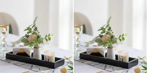 Vista 11 de Hanobe Bandeja decorativa larga y estrecha para centro de mesa, decoración Negro