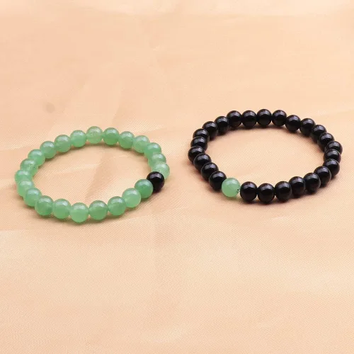 Vista 3 de KSQS - Pulseras para pareja de larga distancia (con cuentas de 516 de pulgada) para Navidad, cumpleaños, San Valentín