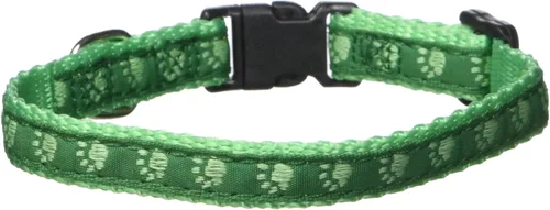 Vista 2 de Guardian Gear - Collar de perro de nailon con estampado de patas, se adapta a cuellos de 6 a 10 pulgadas, color negro
