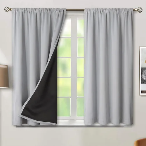Vista 47 de BGment - Cortinas opacas para sala de estar de 63 pulgadas de largo, juego de 2 paneles, cortinas para oscurecer toda la habitación, cortinas