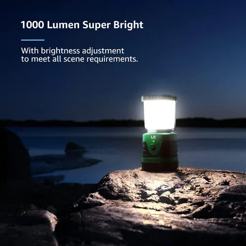 Vista 2 de Lepro Bundle - 2 artículos: Linterna de camping LED recargable vintage Lepro y LE LED linterna de camping recargable, 1000LM, 4 modos de luz