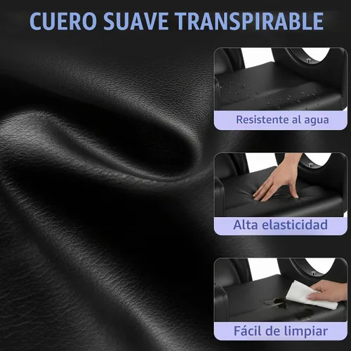 Vista 4 de Silla de peluquero reclinable para estilista Todo negro