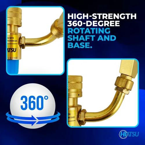 Vista 6 de HIATSU Cabezal de soplete turbo de doble llama – Cabezal de antorcha de propano resistente de alto rendimiento para soldar y soldar – Cabezal