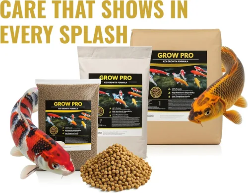 Vista 4 de HALF OFF PONDS Grow Pro Koi Fish Food - Pellets flotantes de 10 libras, tamaño de 0.118 in, alimento para peces dorados para estanques, 40%