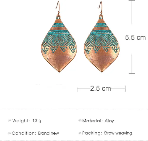 Vista 4 de MALOYANVE Aretes bohemios de plata martillados y grabados para mujer, únicos hechos a mano, vintage, bohemio, tallada, patrón de textura colgante