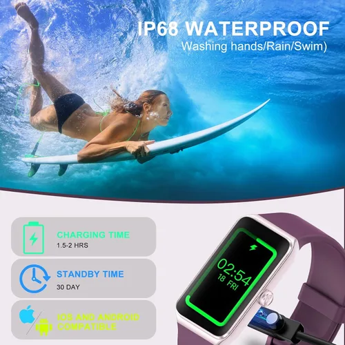 Vista 7 de Monitor de actividad física, reloj de fitness con frecuencia cardíaca 24/7, oxígeno en sangre, presión arterial, relojes inteligentes con más de 100