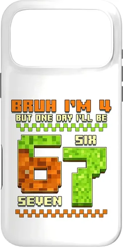 Vista 22 de Bruh I'm 4 But One-Day I'll Be 67 Retro 4th Birthday Kids Case for iPhone 17