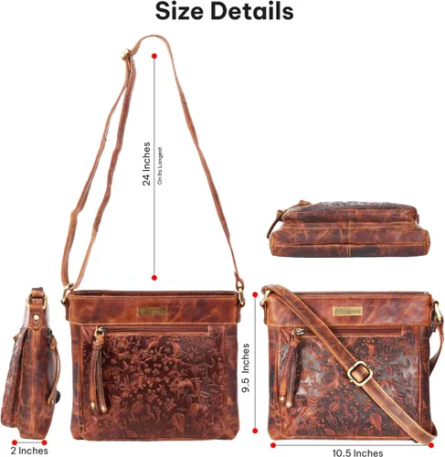 Vista 6 de VALENCHI Women's Crossbody Handbags - Premium Leather Bags for Women - Everyday Purse with Adjustable Strap - Ladies Bag