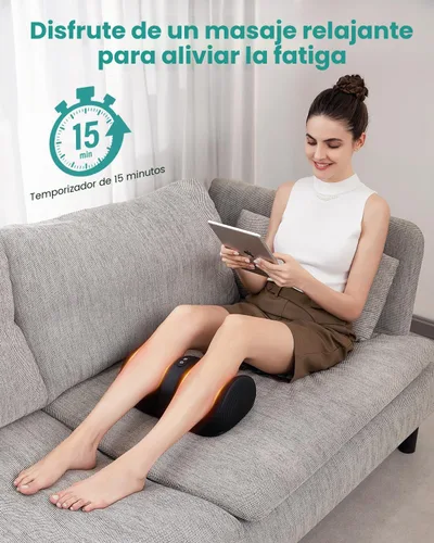 Vista 6 de Nekteck Masajeador de pies con calor y rodillo para pies, masajeador Shiatsu de pantorrilla y pierna para circulación y alivio del dolor