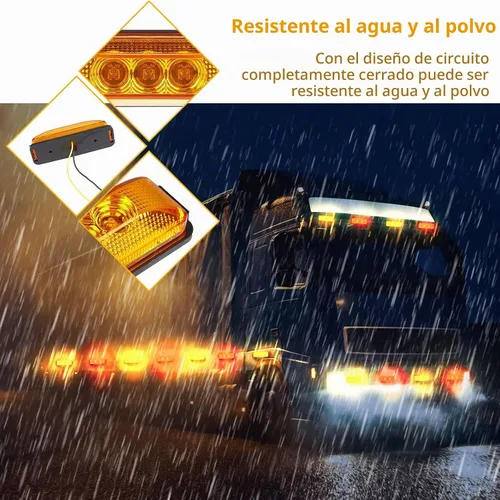Vista 5 de Yahenda 20 Piezas Luces Marcadoras LED para Remolque de 3.9 Pulgadas con 3 LED, Luces Marcadoras Laterales Impermeables Rectangulares para Camión RV